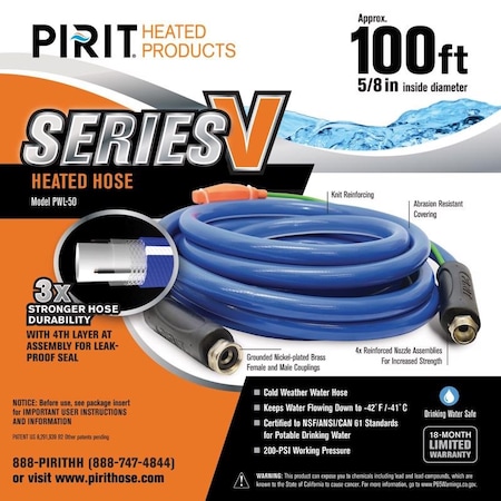 Pirit Pirit Series V 5/8 in. D X 100 ft. L Medium Duty Heated Hose PWL-05-100